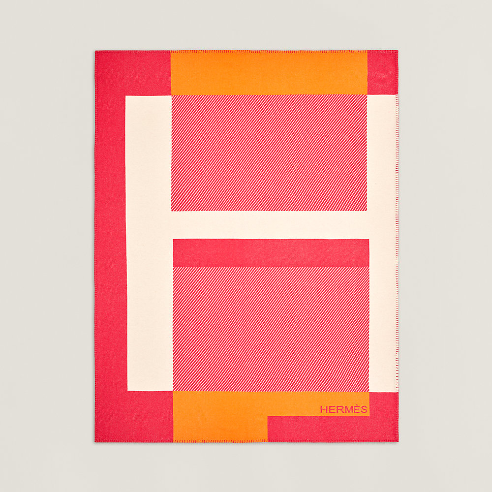 【HERMES】プレイドHリビエラ ひざ掛け ブランケット カシミヤ H Riviera blanket | Hermès USA